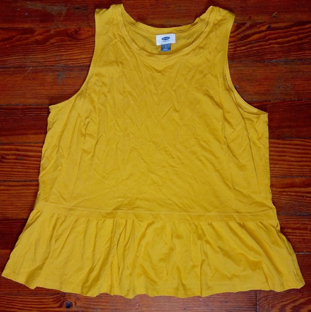 Yellow Peplum Top NWOT